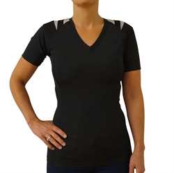 Dam Hållnings T-shirt med ärm - svart str. XXS - 3XL+